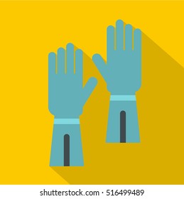Rubber gloves for hand protection icon. Flat illustration of gloves for hand protection vector icon for web design