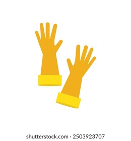 Rubber Gloves Household cleaning tools icon flat design