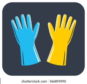 Rubber gloves icon.
