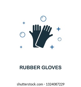 Rubber Gloves icon. Creative two colors design from cleaning icons collection. UI and UX usage. Illustration of rubber gloves icon. Pictogram isolated on white