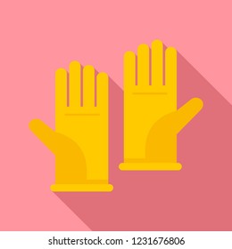 Rubber gloves icon. Flat illustration of rubber gloves vector icon for web design
