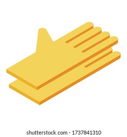 Icono de guantes de goma. Isométrico del icono vectorial de guantes de goma para el diseño web aislado en fondo blanco