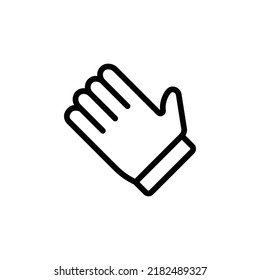 Rubber Gloves Icon. Line Art Style Design Isolated On White Background