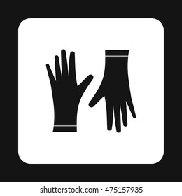 Rubber gloves icon in simple style isolated on white background. Protection for hands symbol
