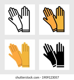 Rubber gloves icon vector design in filled, thin line, outline and flat style.