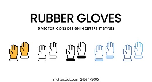 Guantes de goma iconos conjunto de Vector ilustración de stock.