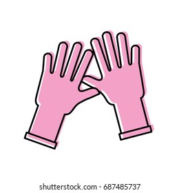 rubber gloves isolated icon