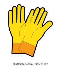 rubber gloves isolated icon