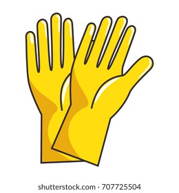 rubber gloves isolated icon