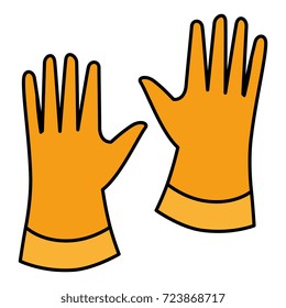 rubber gloves isolated icon