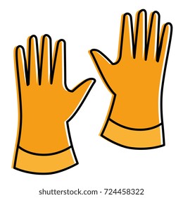 rubber gloves isolated icon