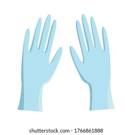 Rubber gloves. Isolated on white. Vector icon. Coronavirus icon. Epidemic. Care. Disinfection. Protection. Gloves isolated.