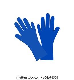 Rubber gloves isolated on white background, vector illustration