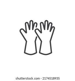 Rubber gloves line icon. linear style sign for mobile concept and web design. Gloves outline vector icon. Symbol, logo illustration. Vector graphics