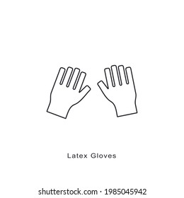Ilustración del vector de contorno de guantes de goma