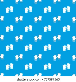 Rubber gloves pattern repeat seamless in blue color for any design. Vector geometric illustration