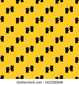 Rubber gloves pattern seamless vector repeat geometric yellow for any design