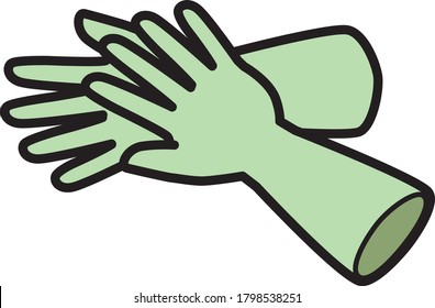 Rubber gloves used for cleaning and housework
