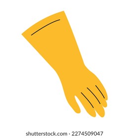 Rubber gloves vector flat illustration.
