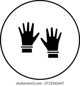 Gummihandschuhe, Vektorsymbol. Kann für Druck-, Mobil- und Web-Anwendungen verwendet werden.