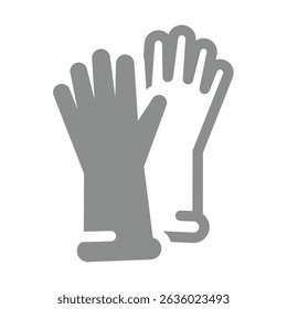 Rubber gloves vector icon. Protective workwear or ppe gloves sign.