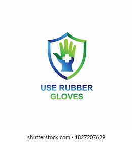 rubber gloves vector icon template