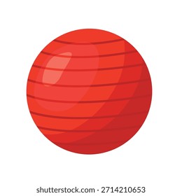 Rubber gym ball vector icon, stability ball icon, gym fitness ball clip art, workout equipment icon, vector illustration
