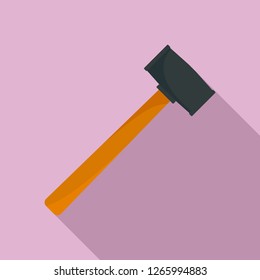 Rubber hammer icon. Flat illustration of rubber hammer vector icon for web design