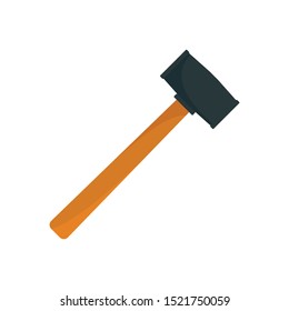 Rubber hammer icon. Flat illustration of rubber hammer vector icon for web design