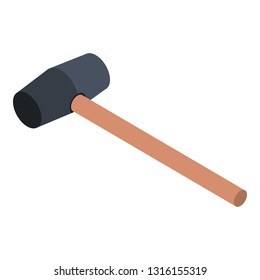 Rubber hammer icon. Isometric of rubber hammer vector icon for web design isolated on white background