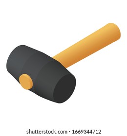 Rubber hammer icon. Isometric of rubber hammer vector icon for web design isolated on white background