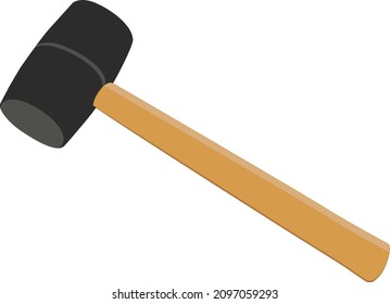 Rubber hammer, illustration, vector on a white background.