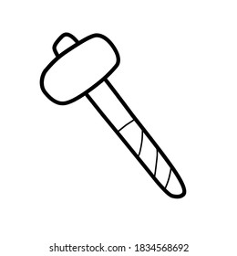 Gummihammer. einfache doodle-Illustration von Hand