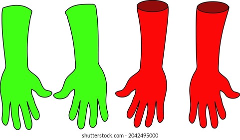 Rubber hand gloves color vector image.