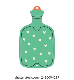 Rubber heating pad used for painful menstruation. Menstrual period. Vector illustration in flat style