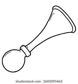 rubber horn illustration hand drawn outline vector