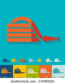 rubber hose icon in flat design with long shadows. Vector illustration