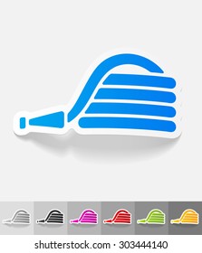 rubber hose paper sticker with shadow. Vector illustration
