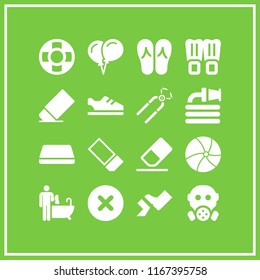 rubber icon. This set with pliers, cancel, beach ball and eraser vector icons for mobile and web