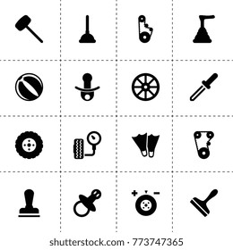 Rubber icons. vector collection filled rubber icons. includes symbols such as whell, stamp, tire, wheel balance, timing belt, tire pressure. use for web, mobile and ui design.