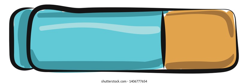 It is a rubber implement used to erase pencil or pen marks., vector, color drawing or illustration. 