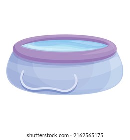 Rubber inflatable pool icon cartoon vector. Float swim. Water mattress