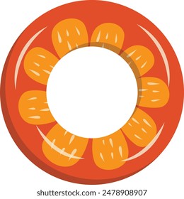 Ilustración de anillo inflable de goma en diseño minimalista de dibujos animados. Circle Lifebuoy para nadar. Diseño de Vector aislado.