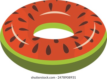 Rubber Inflatable Ring Illustration in Minimalist Cartoon Design. Circle Lifebuoy for Swimming. Isolated Vector Design.