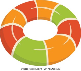 Rubber Inflatable Ring Illustration in Minimalist Cartoon Design. Circle Lifebuoy for Swimming. Isolated Vector Design.