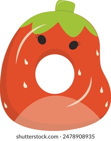 Rubber Inflatable Ring Illustration in Minimalist Cartoon Design. Circle Lifebuoy for Swimming. Isolated Vector Design.