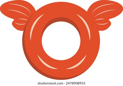 Rubber Inflatable Ring Illustration in Minimalist Cartoon Design. Circle Lifebuoy for Swimming. Isolated Vector Design.
