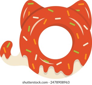 Rubber Inflatable Ring Illustration in Minimalist Cartoon Design. Circle Lifebuoy for Swimming. Isolated Vector Design.