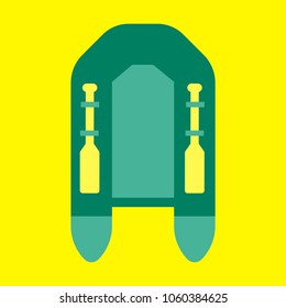 rubber inflatable-boat on background top view