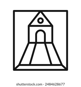 Rubber kid slide icon Black line art vector